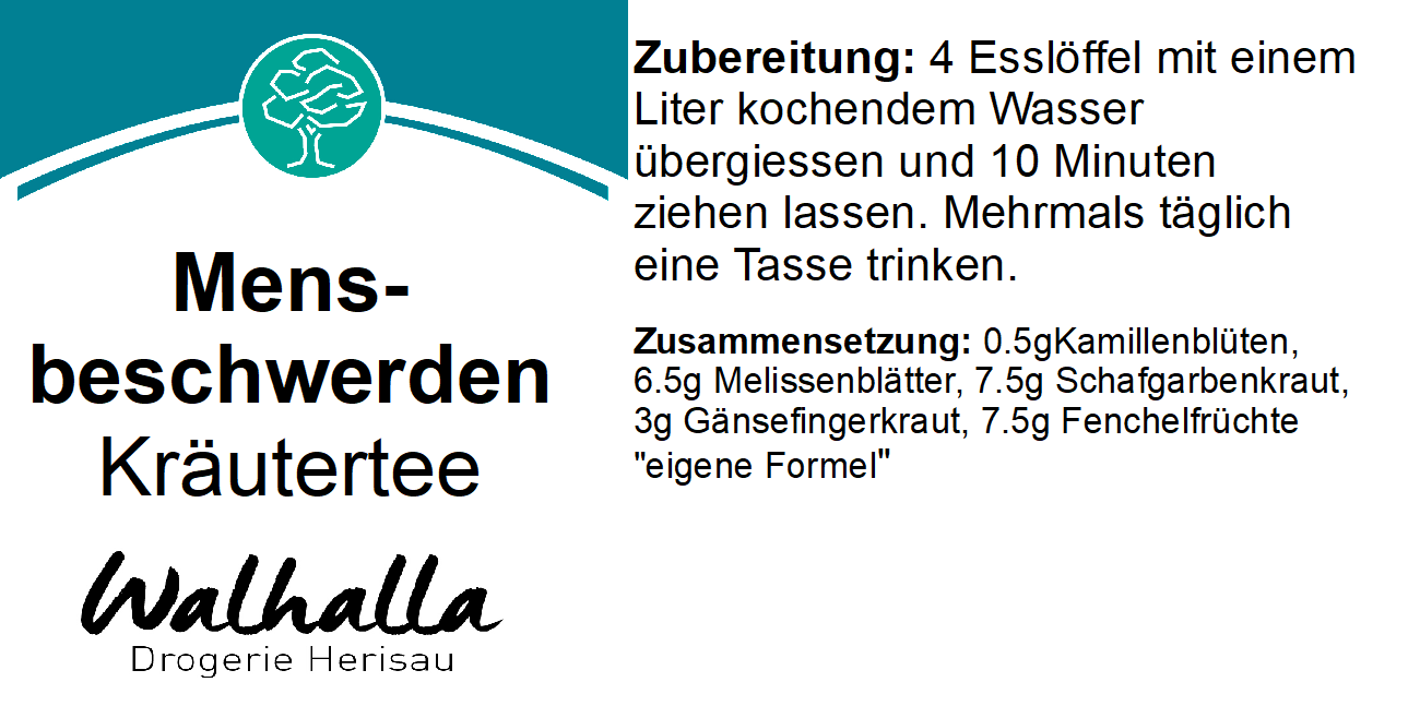 MENSBESCHWERDEN TEE KLEINGRÖSSE 25 GR.