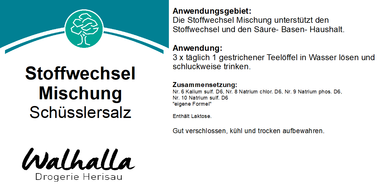 SCHÜSSLER STOFFWECHSEL MISCHUNG 150G